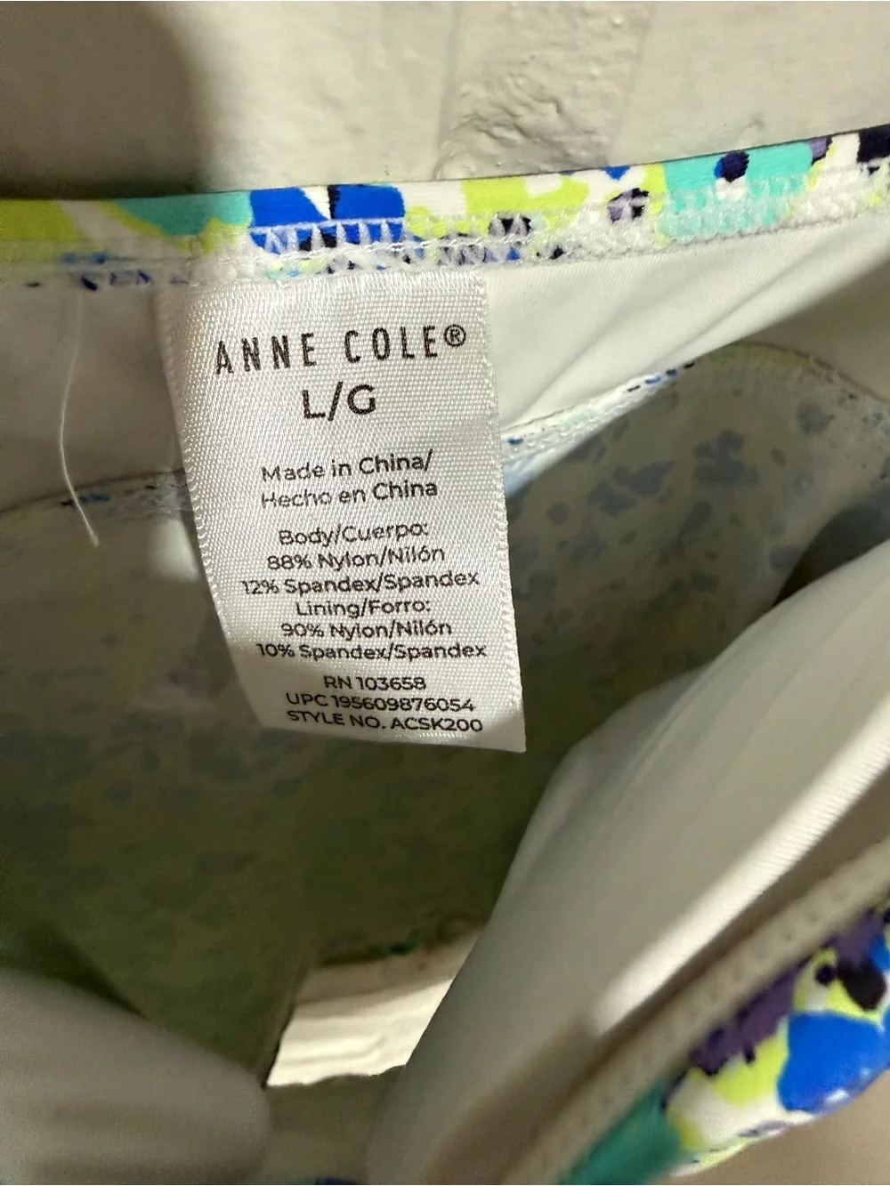 Anne Cole Blue and Green Floral Two Piece Swimsuit